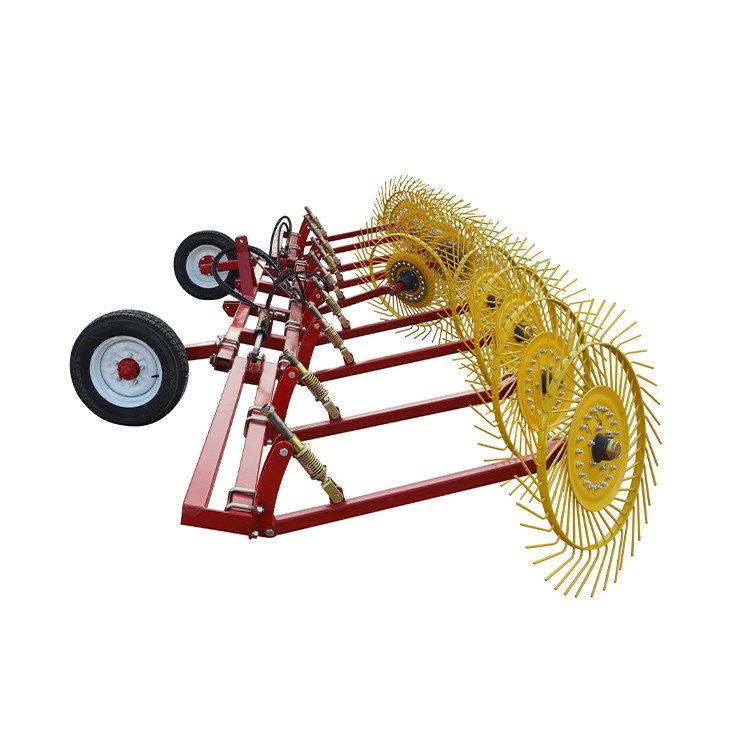 Finger wheel hay rake